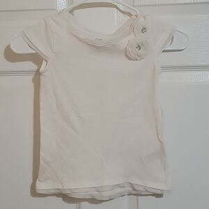 Jillian's Closet girls flower whit T size girls Medium (5-6)